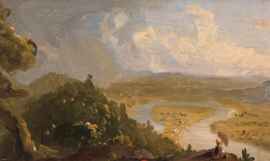 woman painting landscape