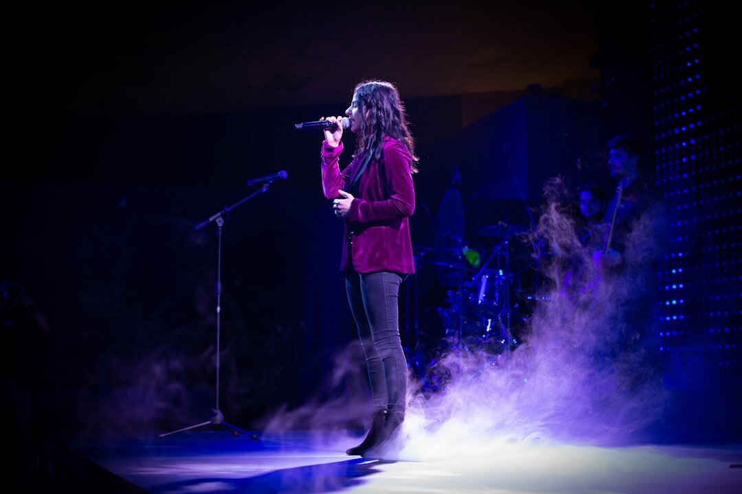 singer on stage performance